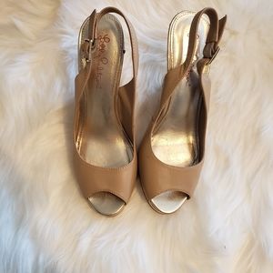 Lilly pulitzer kristen nude wedge with cork heel